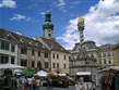 Termální lázně - Maďarsko - Šoproň - Fó tér (Hlavní náměstí) s barokním sloupem nejsvětější Trojice z roku 1700