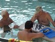 Maďarsko - Budapešť - Szechenyiho lázně, šachisté v bazénu